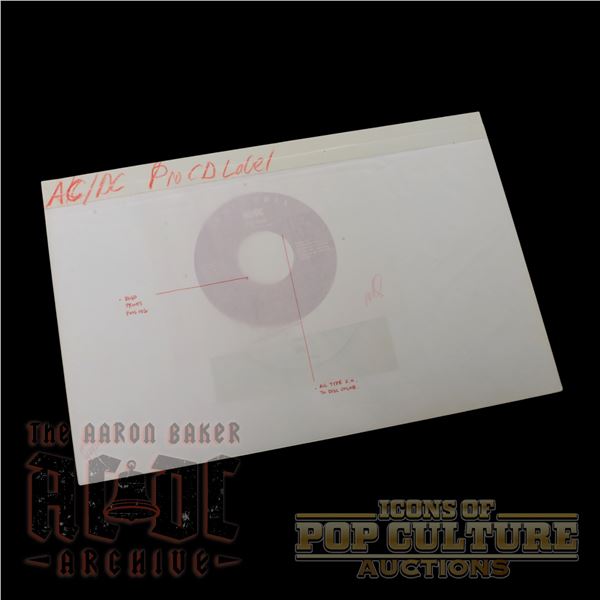 AC/DC - “Big Gun” Promo CD Label Mechanical Proof & Color Print - 2046