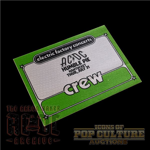 AC/DC - 1970s Electric Factory Concerts Crew Pass - 3807