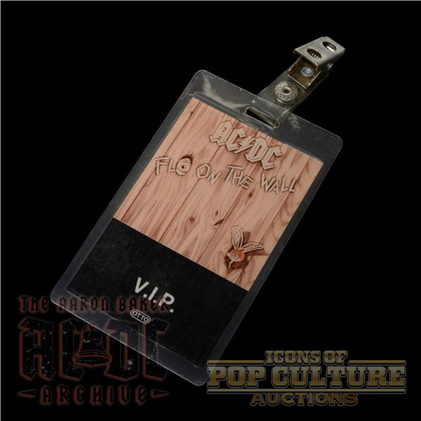 AC/DC - “Fly on the Wall” Tour Laminated VIP Pass - 2033