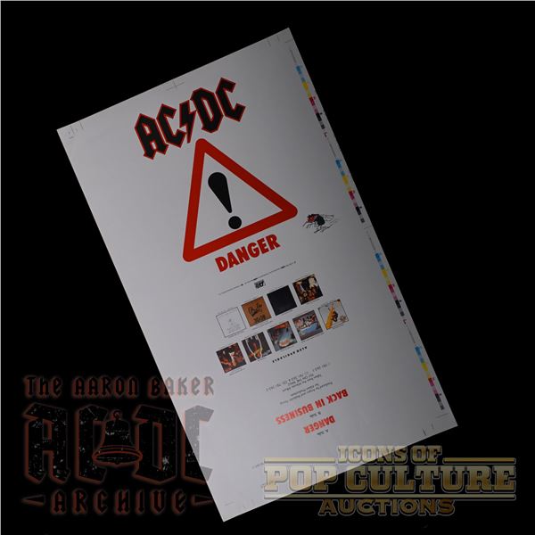 AC/DC - Danger 12" Single Cover Printer’s Proof - 4077