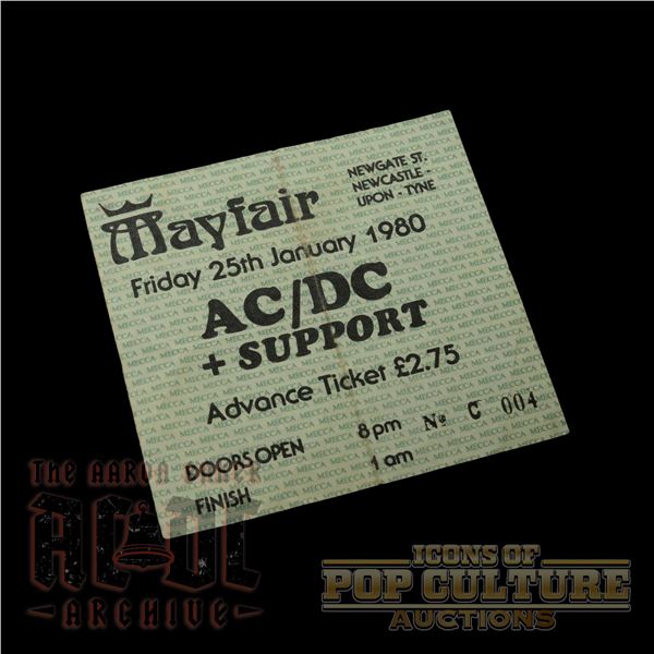 AC/DC - Vintage 1980 Concert Ticket – The Mayfair, Newcastle - 2079