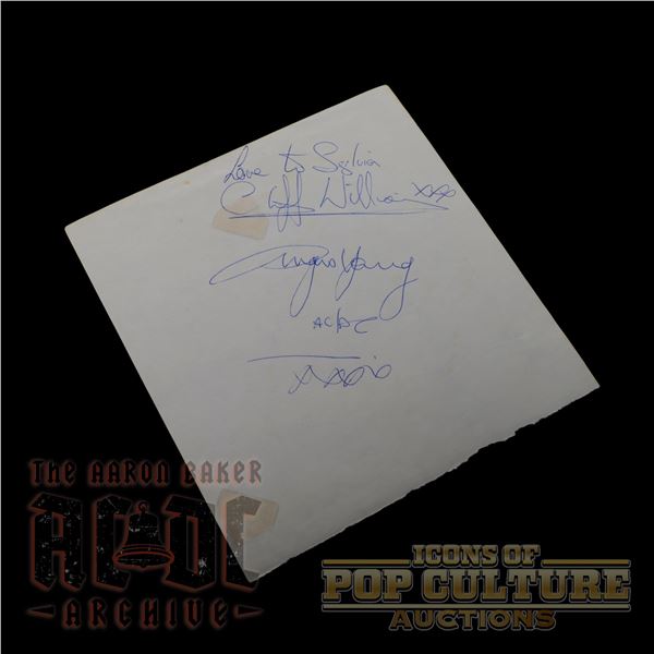 AC/DC and Supertramp Dual-Signed Autograph Sheet - 1921