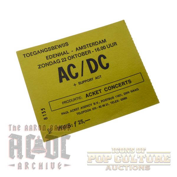 AC/DC - 1978 Amsterdam Concert Ticket Stub - 2064