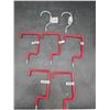 Image 1 : 7 Coated Metal Screw Hooks with Red and Gray Finishes