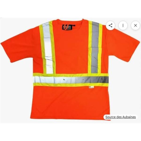 Holmes Workwear Reflective Safety T-Shirt – Orange, Size M/M