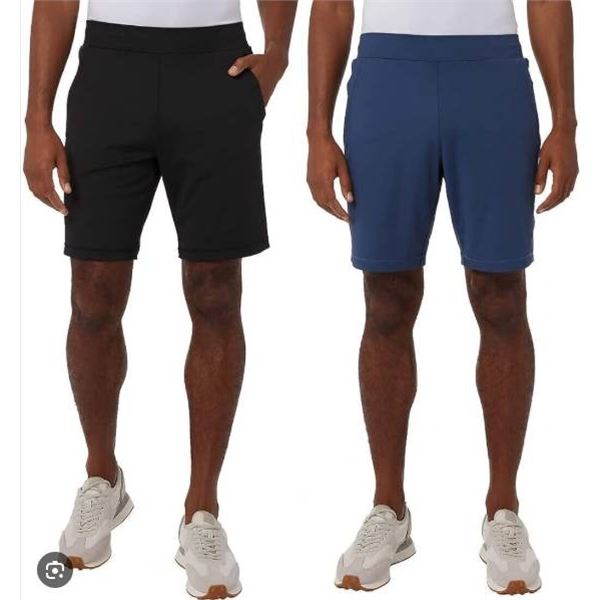 32 Degrees Heat Men’s 2-Pack Lounge Shorts in Black and Navy (Size XL)