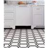 Image 1 : FloorPops Peel and Stick Hexagon Floor Tiles, 10.4 x 9 Inches, Black and White, 10 Pack