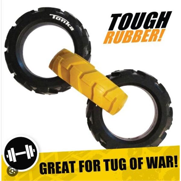 Tonka Tuff Tug Dog Toy with Dual-Color Rubber Design