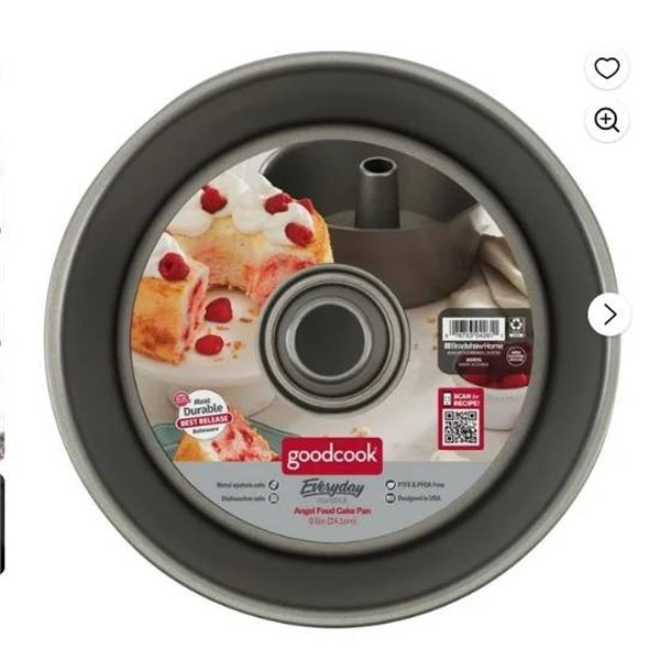 Goodcook Everyday 9.5-Inch Angel Food Cake Pan, Nonstick