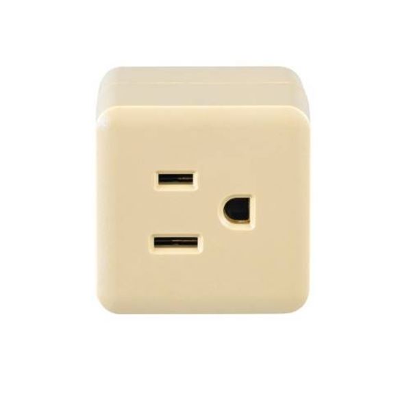 Eaton 1482V Grounding Triple Outlet Adapter, Ivory, Set of 10