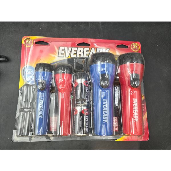 Eveready LED Flashlight Set with Four Flashlights and Batteries