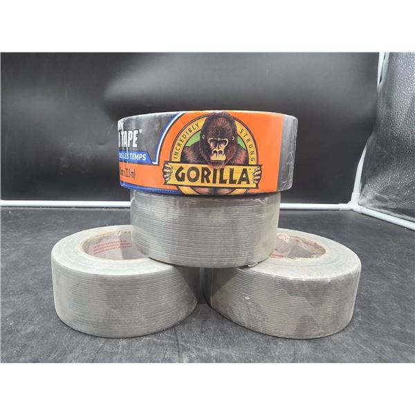 1 Black Gorilla Tape Roll, 3 Silver Duct Tape