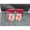 Image 2 : Lot of 2 – 5.5 oz GoodCook Glass Shakers with Red Plastic Handles and Lids