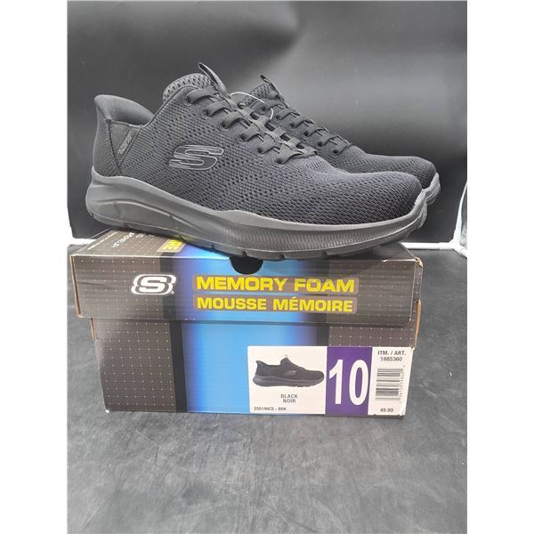 Skechers Memory Foam Athletic Shoes, Size 10, Black