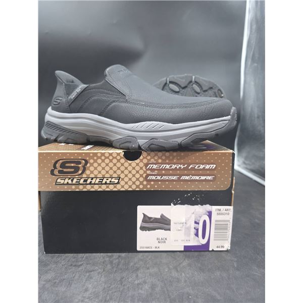Skechers Men’s Slip-On Shoes with Memory Foam, Black, Size 10