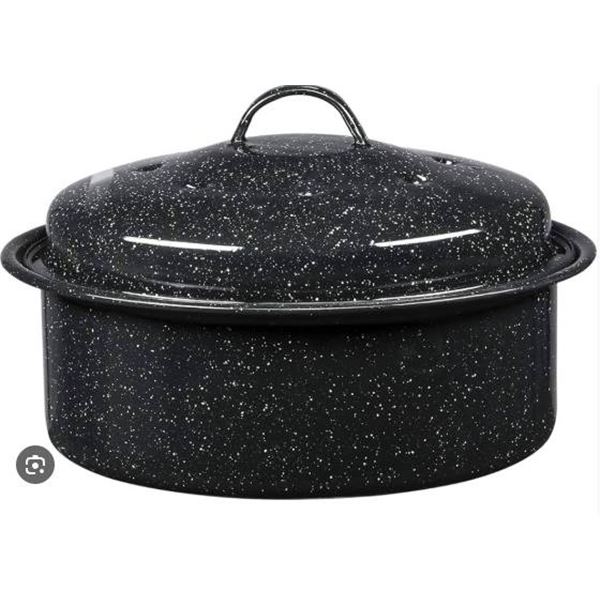 Round Roaster with 3-5 lb Capacity, Speckled Dark Finish