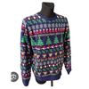 Image 1 : XXL Blue Christmas Sweater With Light-Up Feature and Instruction Card
