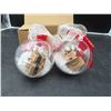 Image 2 : Lot of 2 Mini Package Ornament Balls with Red Ribbon and Snow Filling