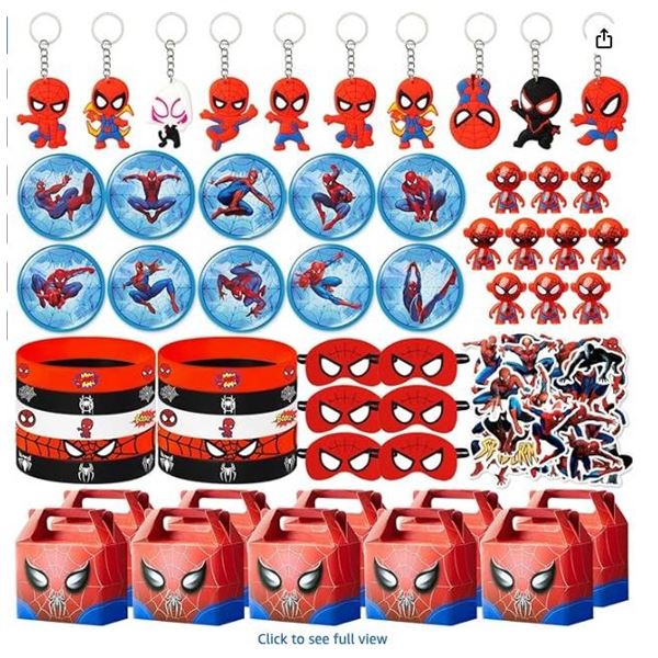 Spiderman-Themed Party Supplies Set with 10 Gift Items for Kids