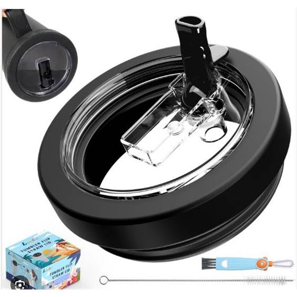 Leoufun Tumbler Flip Straw Lid with Accessories