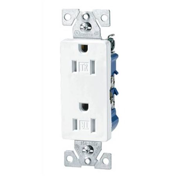 Eaton Decorator Duplex Receptacle 15A Tamper Resistant, Pack of 10