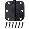 Image 1 : Hillman Essentials 3-1/2 Inch Black Door Hinges (2 Packs, 3 Hinges Each)