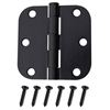Image 1 : Hillman Essentials 3-1/2 Inch Black Door Hinges (2 Packs, 3 Hinges Each)
