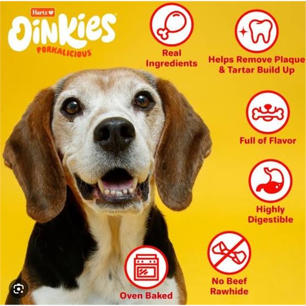 Hartz Oinkies Porkalicious Jerky Twists Dog Chews, 16 Count