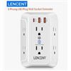 Image 1 : LENCENT USB Wall Charger with 3 USB Ports and 6 AC Outlets