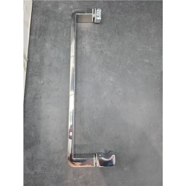 Lot of 2 Metal Handle Bars for Door or Appliance with Mounting Fixtures