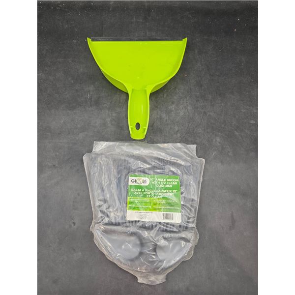 Globe 10-Inch Angle Broom with E-Z Clean Dust Pan Combo