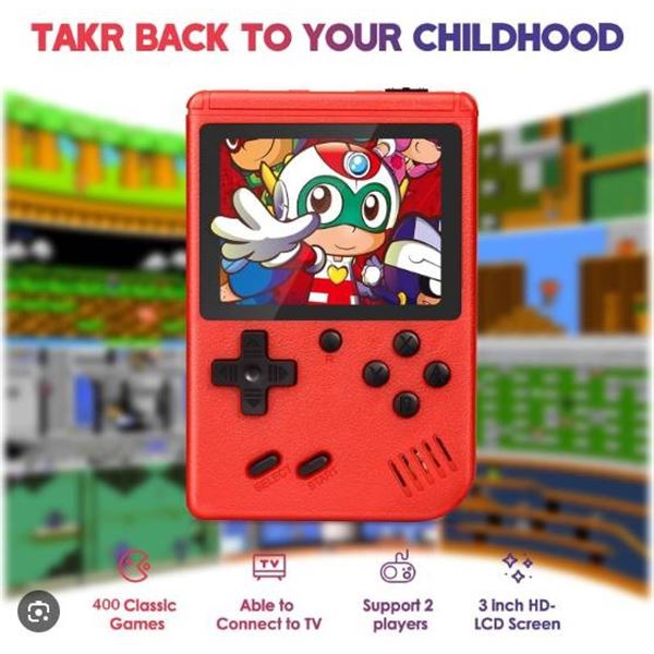 Retro FC Handheld Gaming Console with 3-Inch LCD Screen and Built-In Games