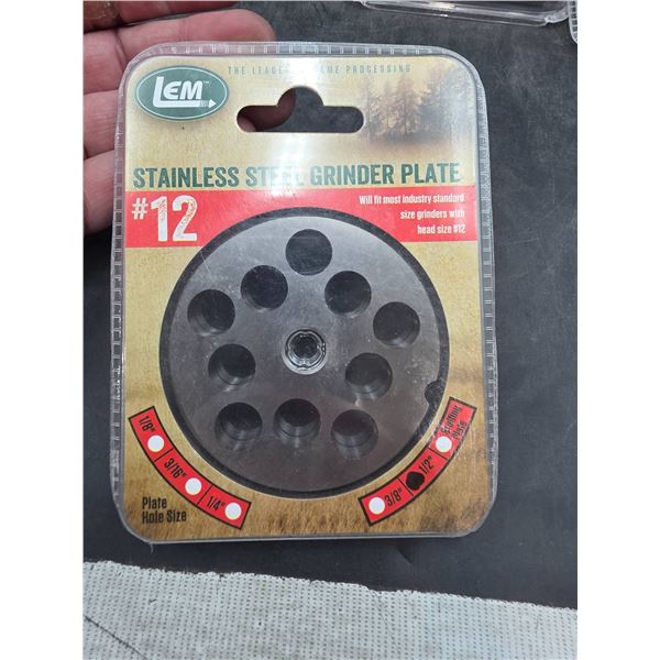 LEM Stainless Steel Grinder Plate #12 with Multiple Plate Hole Sizes