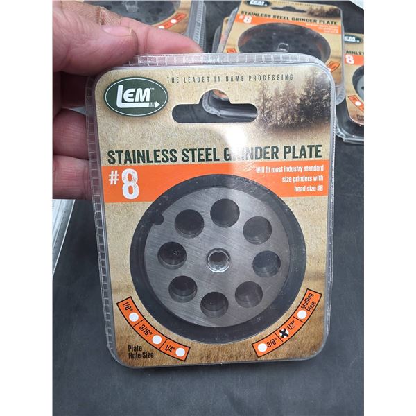 LEM Stainless Steel Grinder Plate #8 with 3/8 Inch Hole Size