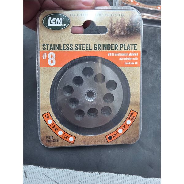 LEM Stainless Steel Grinder Plate #8 With 3/8 Inch Hole Size