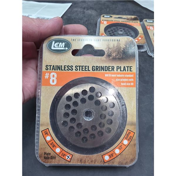 LEM #8 Stainless Steel Grinder Plate with Multiple Hole Sizes