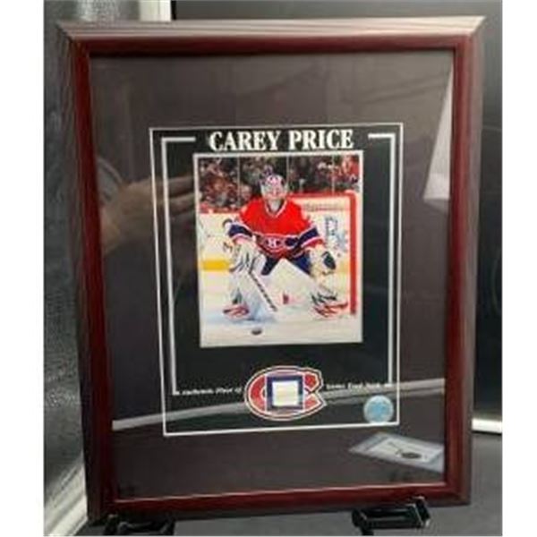Carey Price #31 Collector Framed Picture with Game Used Stick Piece, 12.5″ x 15″