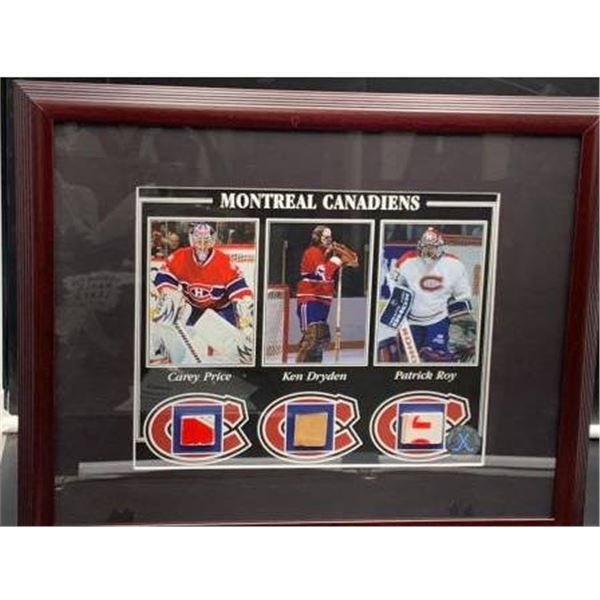 Montreal Canadiens Collectible Frame Featuring Great Goalies: Price, Dryden & Roy 12.5″ x 1
