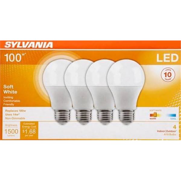 Sylvania 100W LED Soft White Light Bulbs, Set of 4