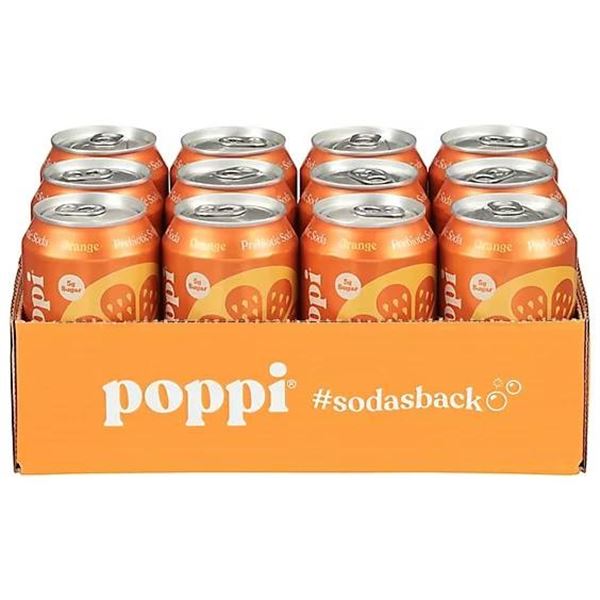 Poppi Orange Soda 12-Pack, 355 mL Cans