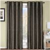 Image 1 : Design Decor Crete Textured Jacquard Thermal Grommet Curtain, 54 x 96 Inches, Charcoal