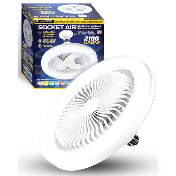 Bell + Howell Socket Air Light with RGB and Fanlight, 2100 Lumens