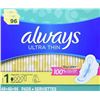 Image 1 : Always Ultra Thin Pads with Wings Regular Size, 96 Count