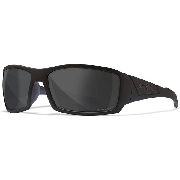 Wiley X WX Twisted Matte Black Frame Polarized Smoke Grey Lens Sunglasses