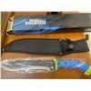 Image 2 : Defender Xtreme Fixed Blade Knife with Sheath and Blue Handle