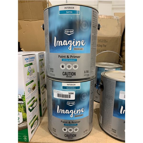 Co-op Imagine Premium Interior Paint & Primer, 2 x 3.70 L, Satin and Eggshell