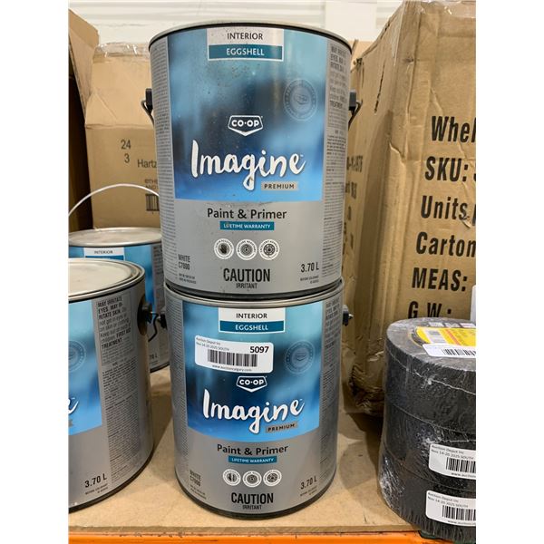 Co-op Imagine Premium Paint & Primer Interior Eggshell 2 x 3.7L Cans