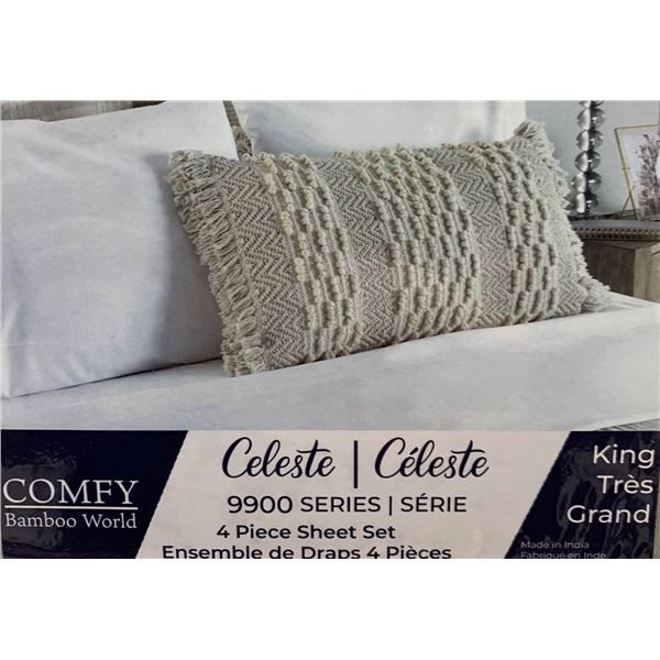 Comfy Bamboo World Celeste 9900 Series King 4-Piece Sheet Set