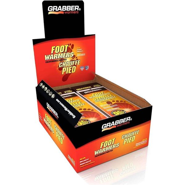 Grabber Foot Warmers Size M/L for Men’s Shoe 8+ and Women’s Shoe 9+ – 30 