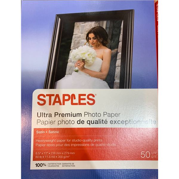 Staples Ultra Premium Photo Paper, Satin, 11″ x 8.5″, 50 Sheets LOT OF 2